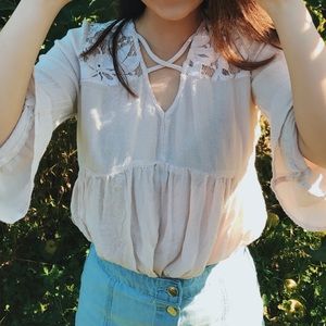 SOLD 2/$20 American Eagle Floral Babydoll Blouse